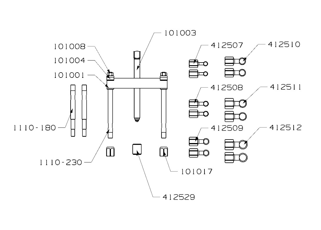 EXTRACTOR DE RODAMIENTOS DE BOLAS FORZA SERIE 4100
